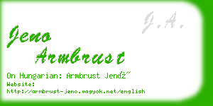 jeno armbrust business card